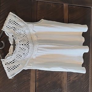 Anthropologie white sleeveless top